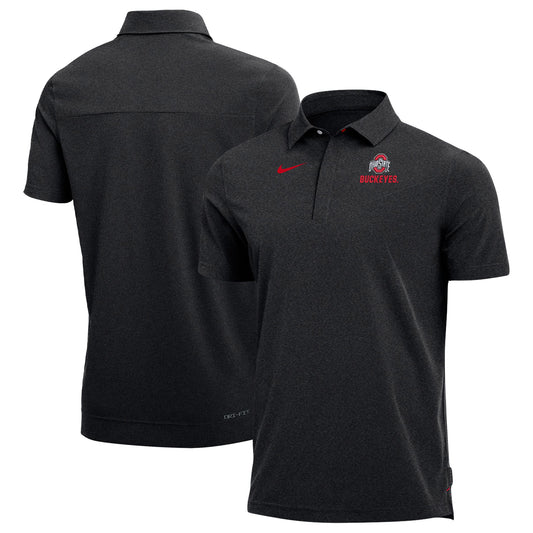 Men's Nike Heathered Black Ohio State Buckeyes 2022 Coach Performance Polo