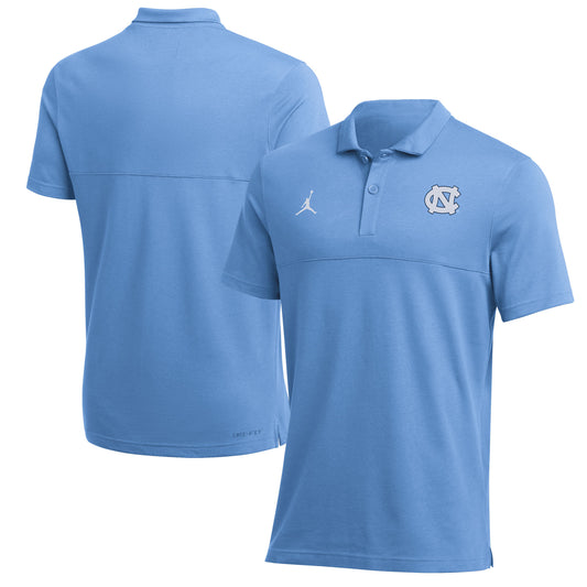 Men's Jordan Brand Carolina Blue North Carolina Tar Heels 2022 Coaches Performance Polo