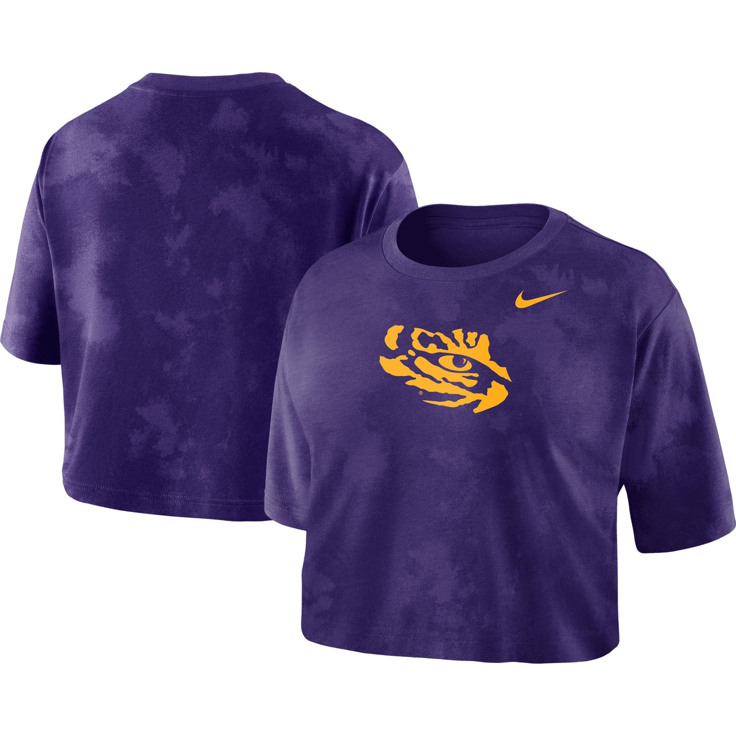 Women's Nike Purple LSU Tigers Tie-Dye Cropped T-Shirt