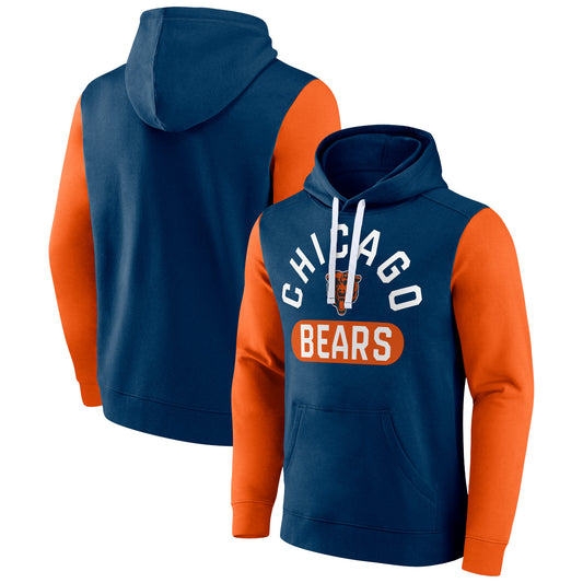 Men's Fanatics Navy Chicago Bears Extra Point Pullover Hoodie