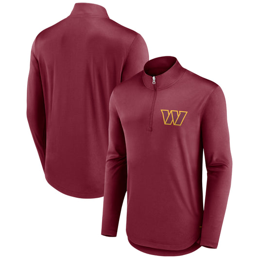 Men's Fanatics Burgundy Washington Commanders Tough Minded Quarter-Zip Top