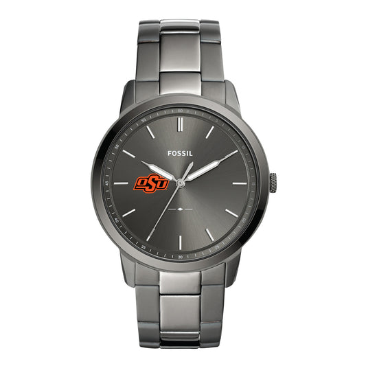 Men's Fossil Oklahoma State Cowboys The Minimalist Three-Hand Smoke Watch