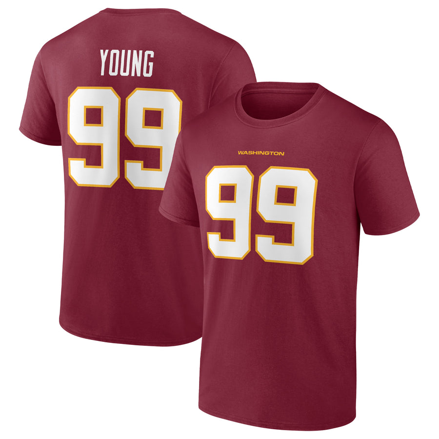 Men's Fanatics Chase Young Burgundy Washington Commanders Athletic Coordinator T-Shirt