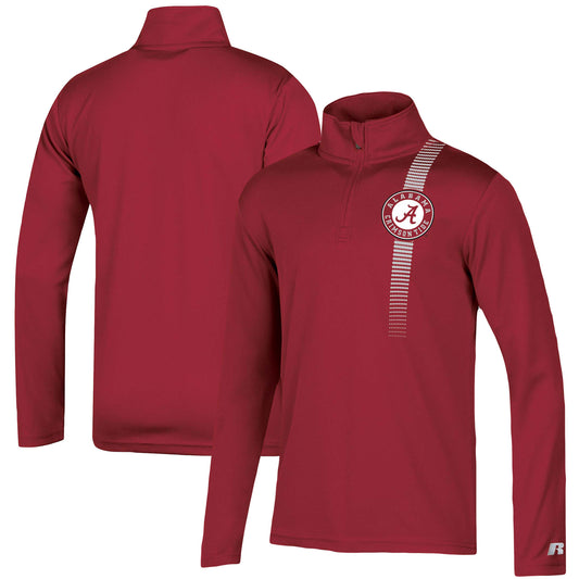 Youth Russell Crimson Alabama Crimson Tide Fitness Quarter-Zip Top