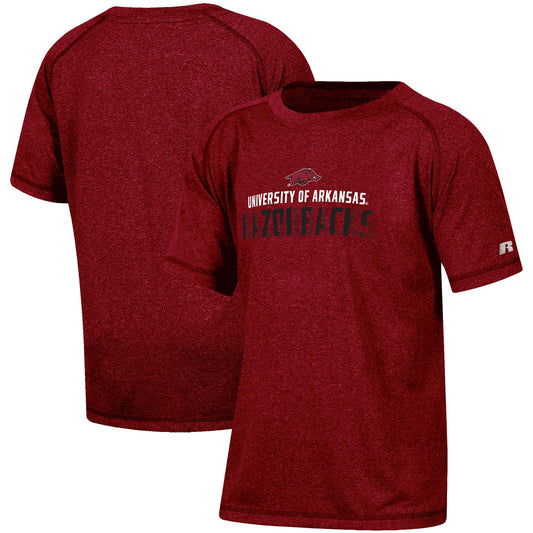 Youth Russell Heathered Cardinal Arkansas Razorbacks Impact Raglan T-Shirt