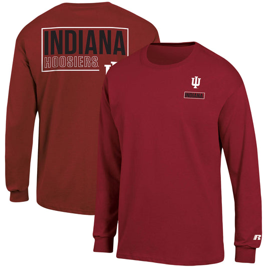 Men's Russell Crimson Indiana Hoosiers 2-Hit Long Sleeve T-Shirt