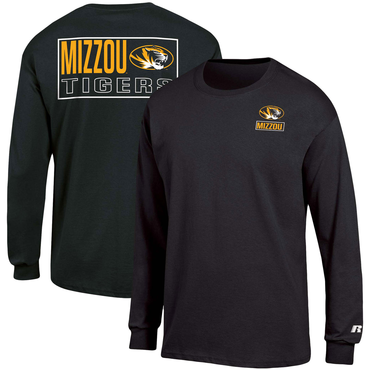 Men's Russell Black Missouri Tigers 2-Hit Long Sleeve T-Shirt