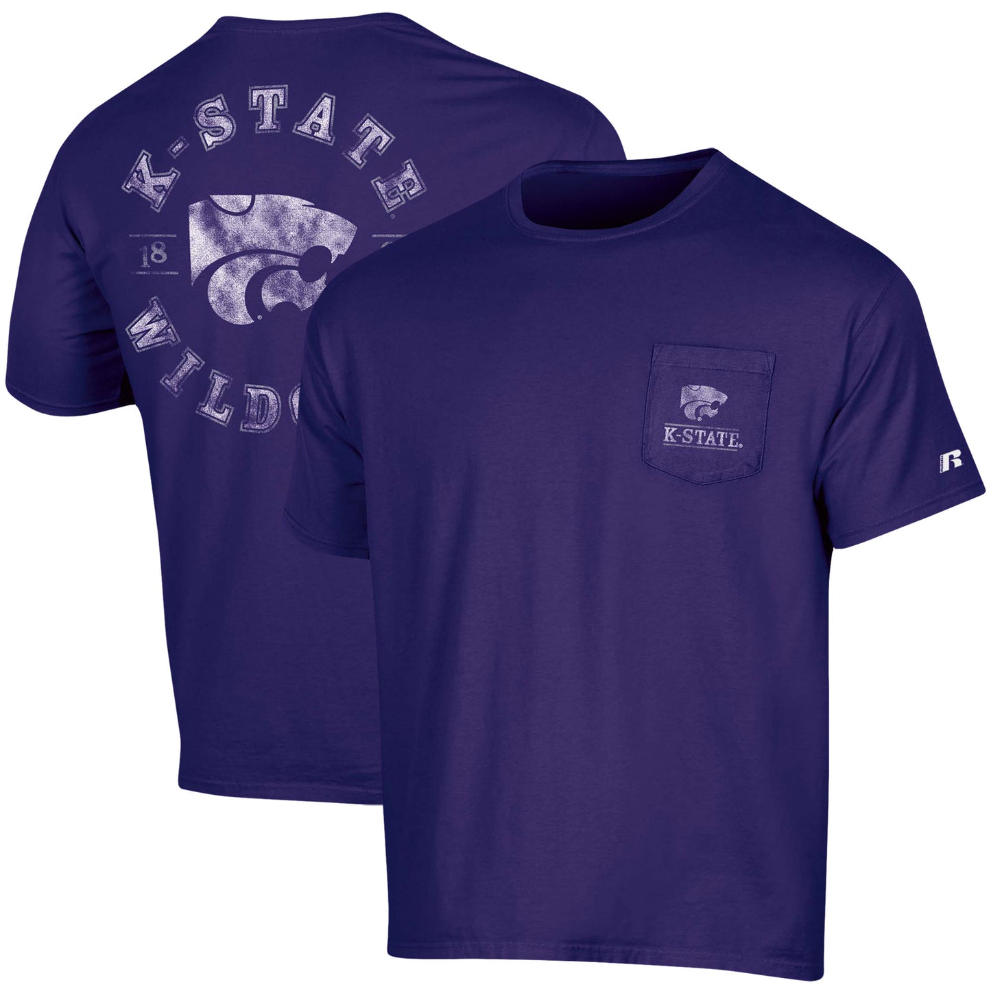 Men's Russell Purple Kansas State Wildcats Pocket Logo T-Shirt