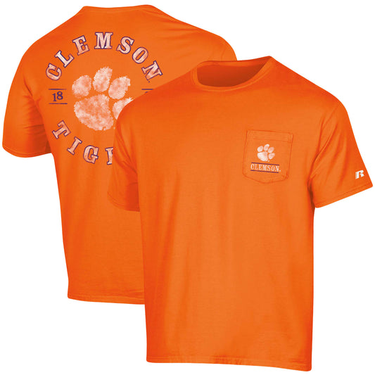 Men's Russell Orange Clemson Tigers Pocket Logo T-Shirt