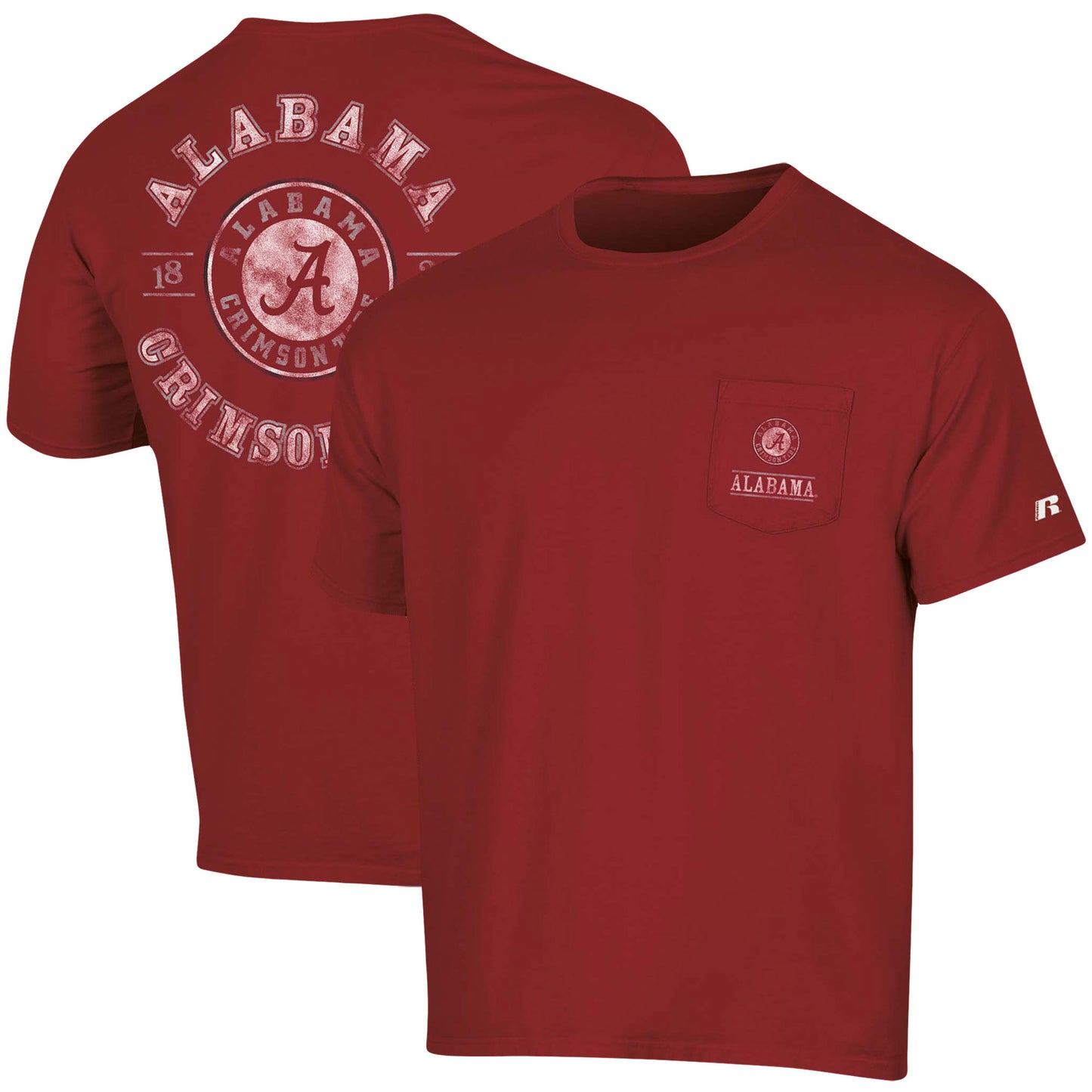 Men's Russell Crimson Alabama Crimson Tide Pocket Logo T-Shirt