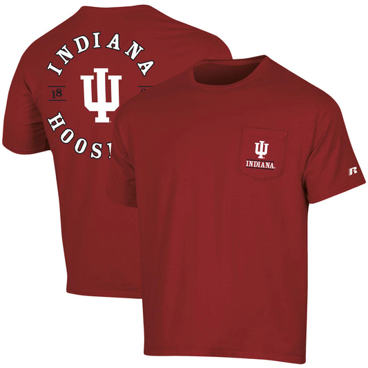 Men's Russell Crimson Indiana Hoosiers Pocket Logo T-Shirt