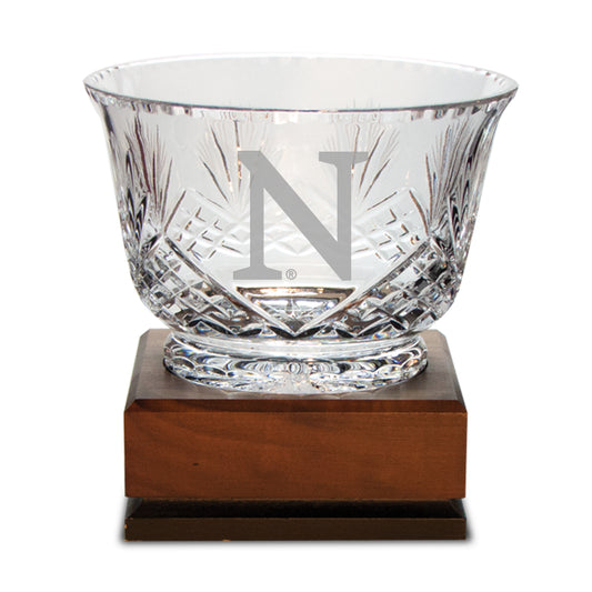 Northwestern Wildcats Medium Handcut Crystal Footed Revere Bowl