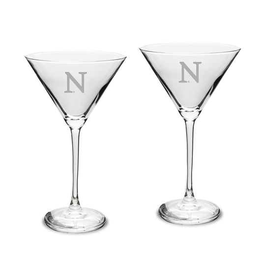 Northwestern Wildcats Two-Piece Traditional 10oz. Martini Glass Set