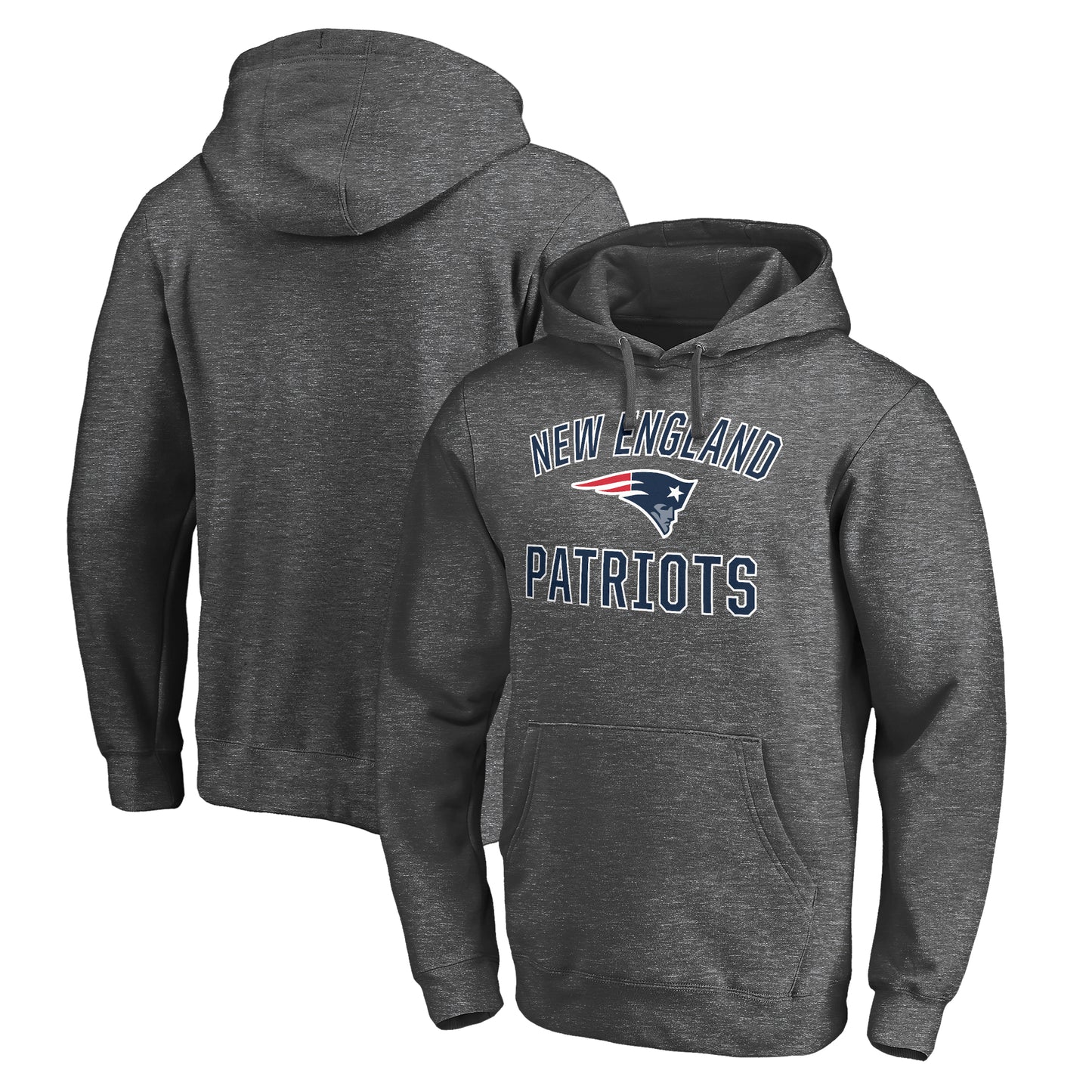 Men's Charcoal New England Patriots Victory Arch Team Fitted Pullover Hoodie