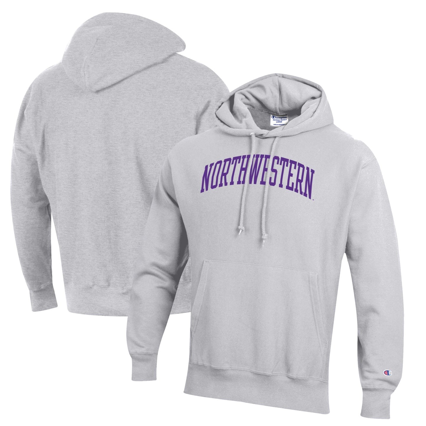 Men's Champion Gray Northwestern Wildcats Reverse Weave Pullover Hoodie