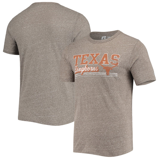 Men's Russell Heathered Charcoal Texas Longhorns Tri-Blend T-Shirt