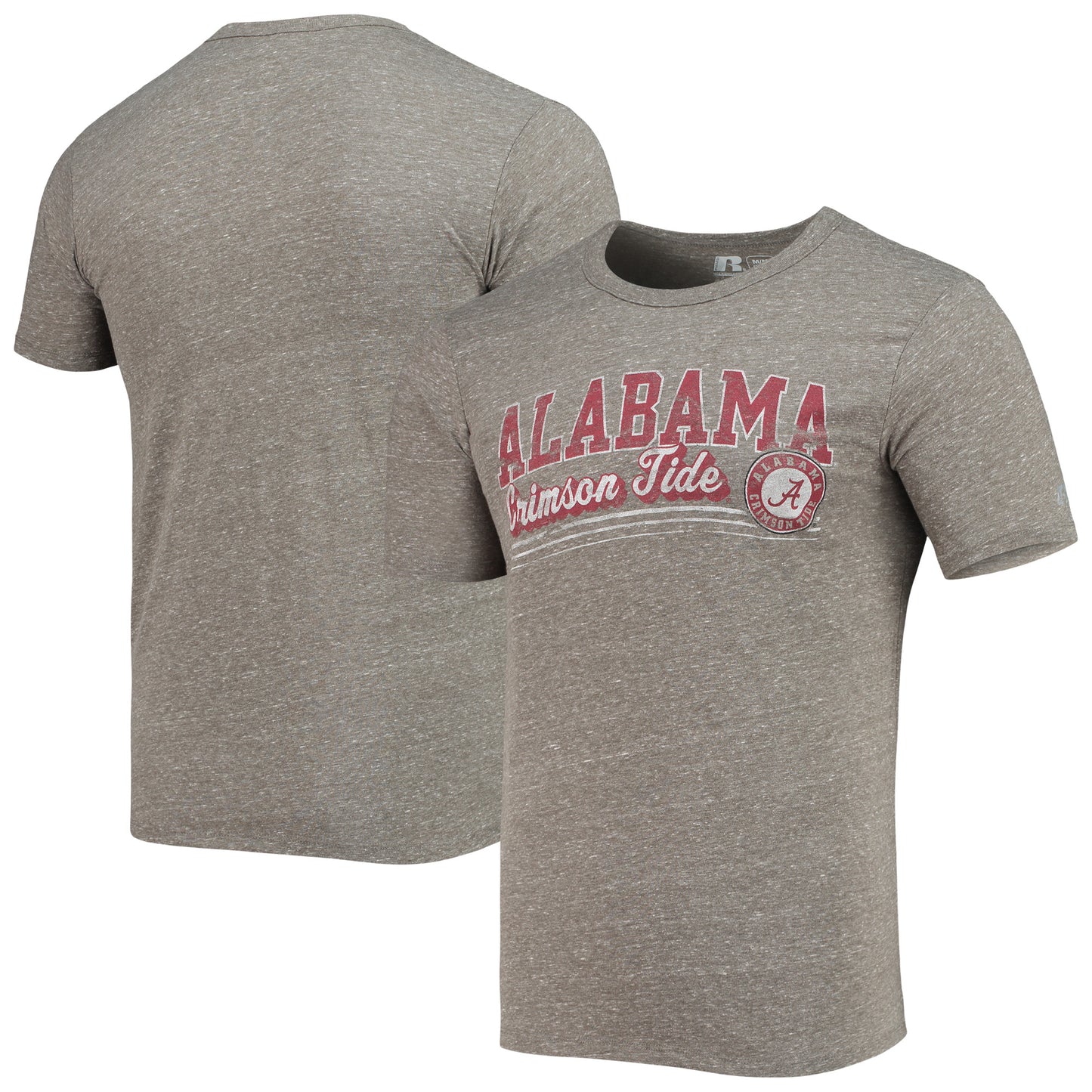 Men's Russell Heathered Charcoal Alabama Crimson Tide Tri-Blend T-Shirt