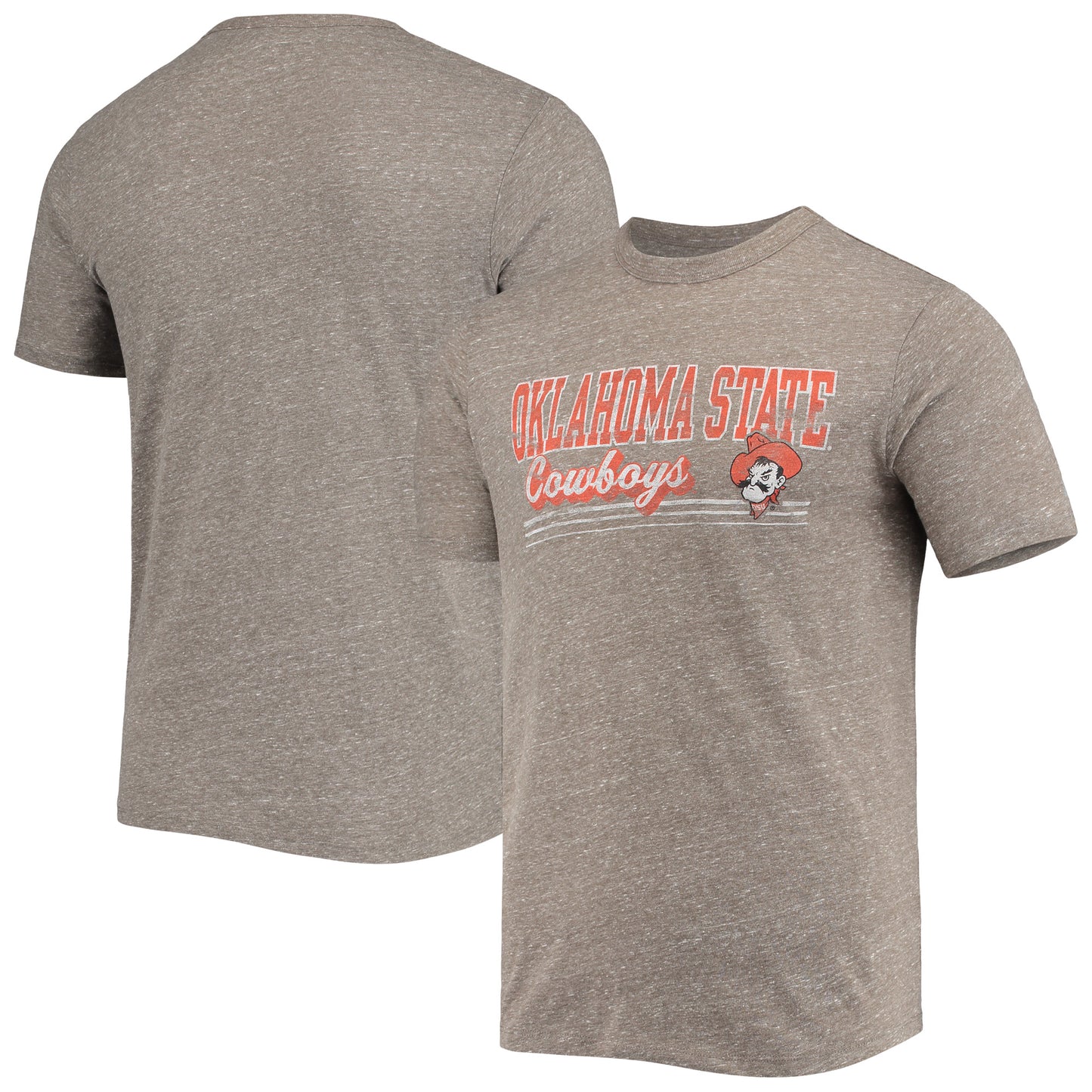 Men's Russell Heathered Charcoal Oklahoma State Cowboys Tri-Blend T-Shirt