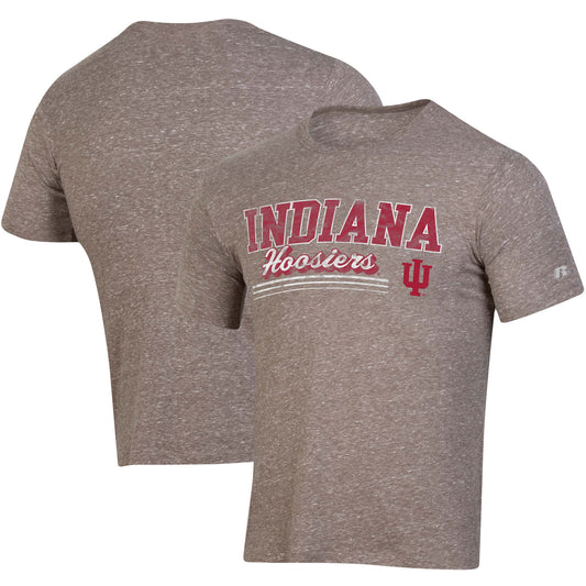 Men's Russell Heathered Charcoal Indiana Hoosiers Tri-Blend T-Shirt