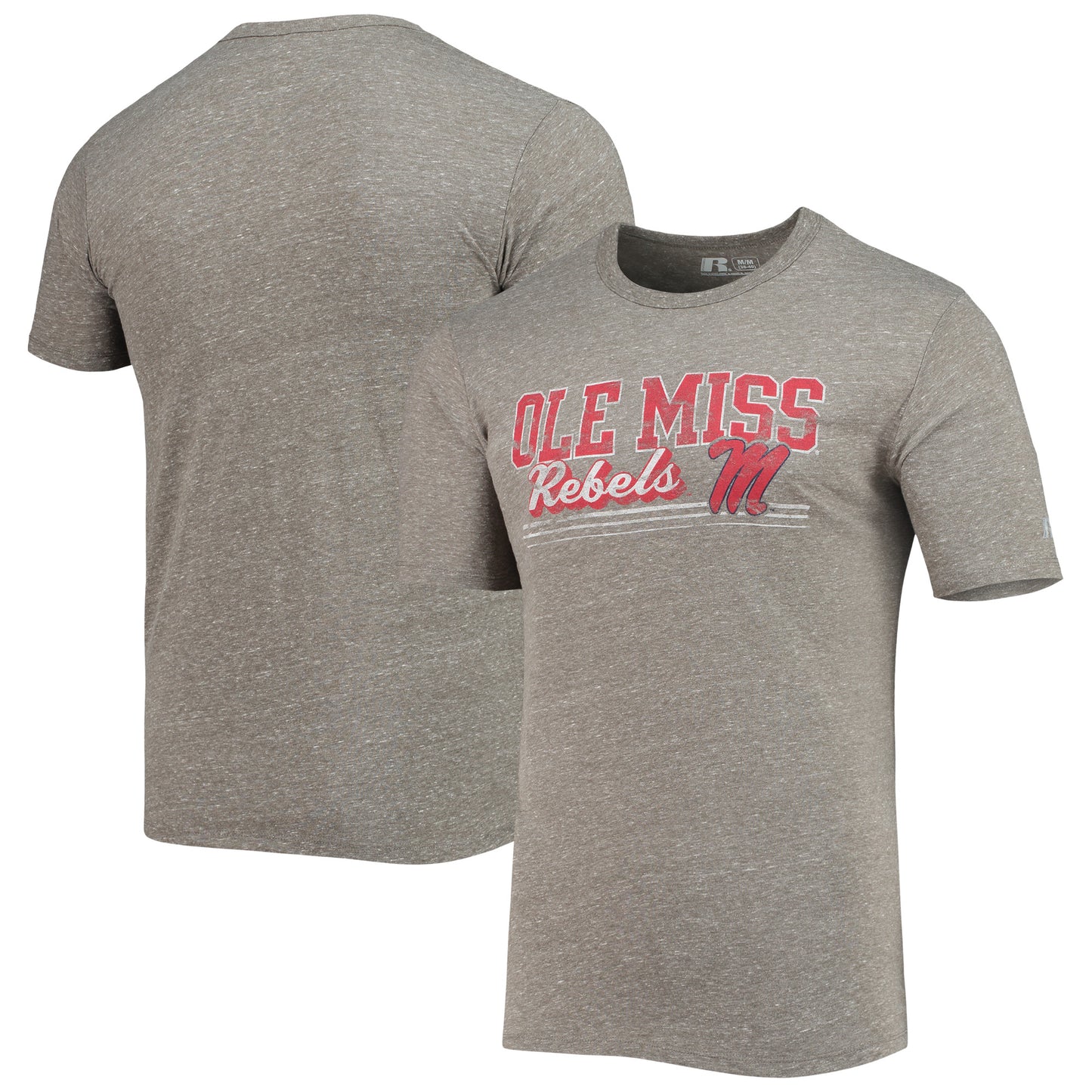 Men's Russell Heathered Charcoal Ole Miss Rebels Tri-Blend T-Shirt