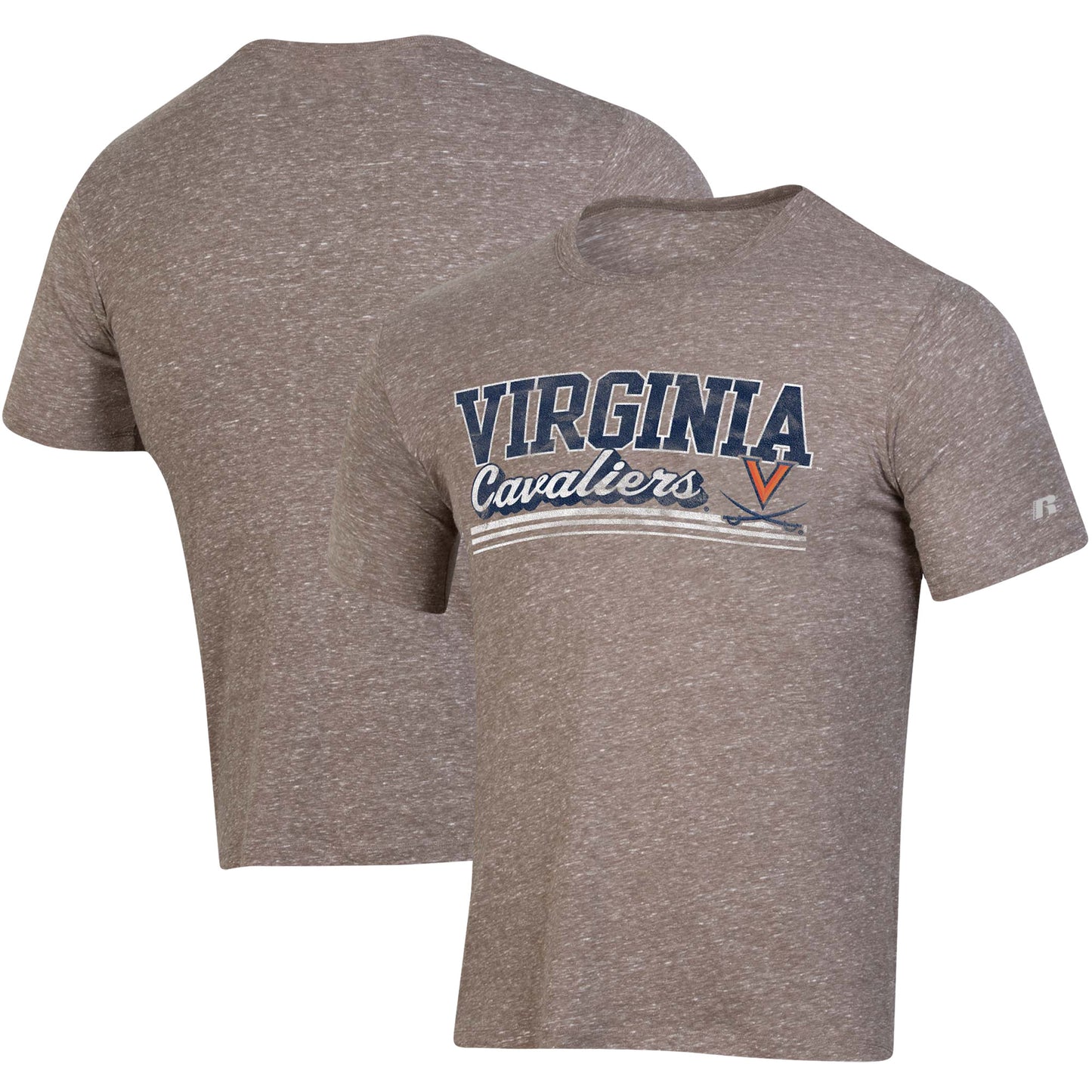 Men's Russell Heathered Charcoal Virginia Cavaliers Tri-Blend T-Shirt