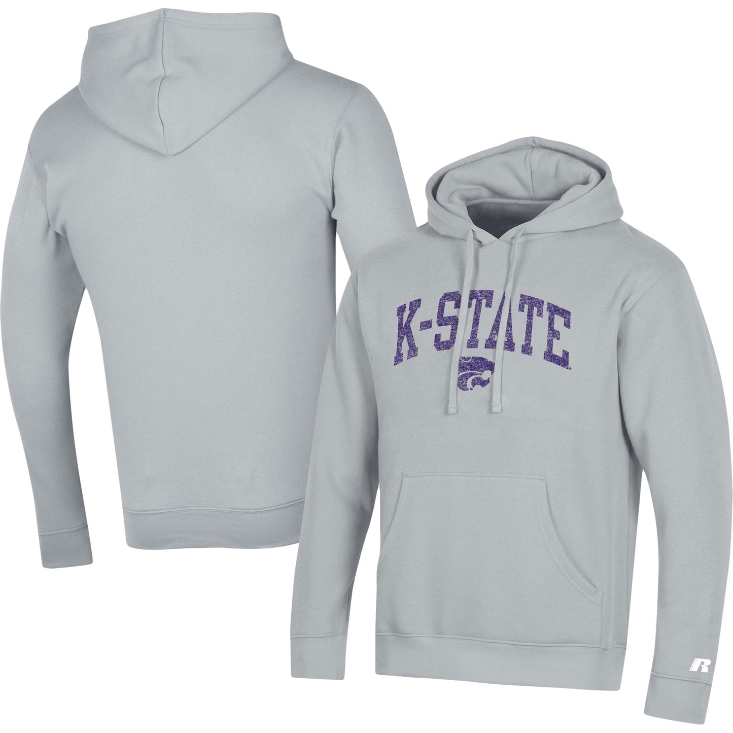 Men's Russell Gray Kansas State Wildcats Tri-Blend Pullover Hoodie