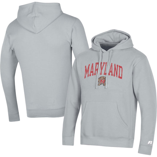 Men's Russell Gray Maryland Terrapins Tri-Blend Pullover Hoodie