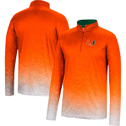 Men's Colosseum Orange Miami Hurricanes Walter Quarter-Zip Windshirt