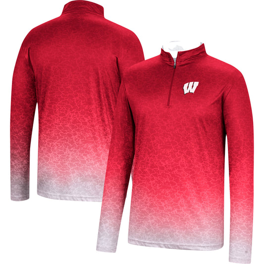 Men's Colosseum Red Wisconsin Badgers Walter Quarter-Zip Windshirt