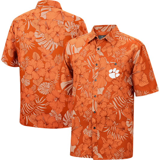 Men's Colosseum Orange Clemson Tigers The Dude Camp Button-Up Shirt