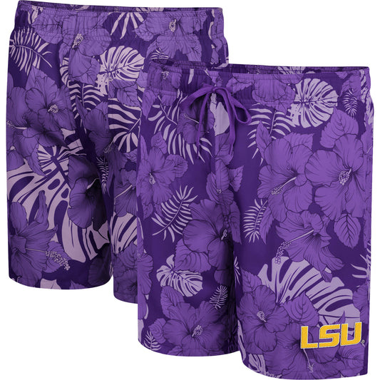 Men's Colosseum Purple LSU Tigers The Dude Swim Shorts