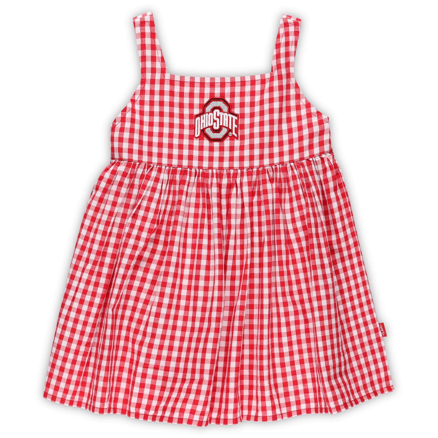 Girls Toddler Garb Scarlet Ohio State Buckeyes Cara Woven Gingham Dress