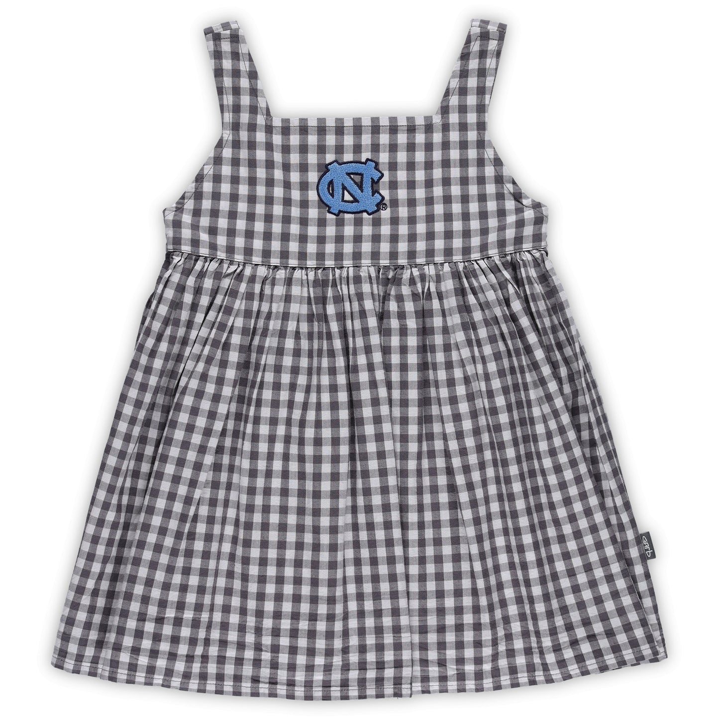 Girls Toddler Garb Charcoal North Carolina Tar Heels Cara Woven Gingham Dress