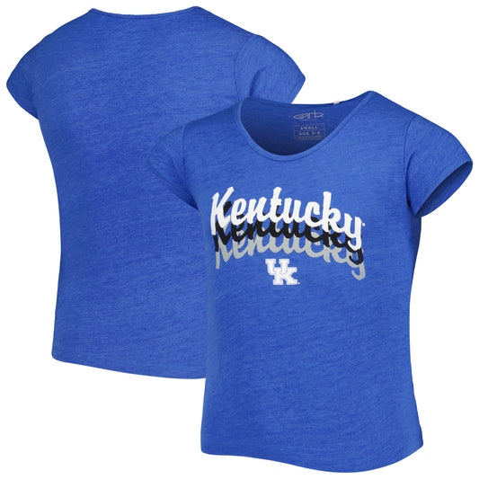 Girls Youth Garb Royal Kentucky Wildcats Charlotte Tri-Blend T-Shirt