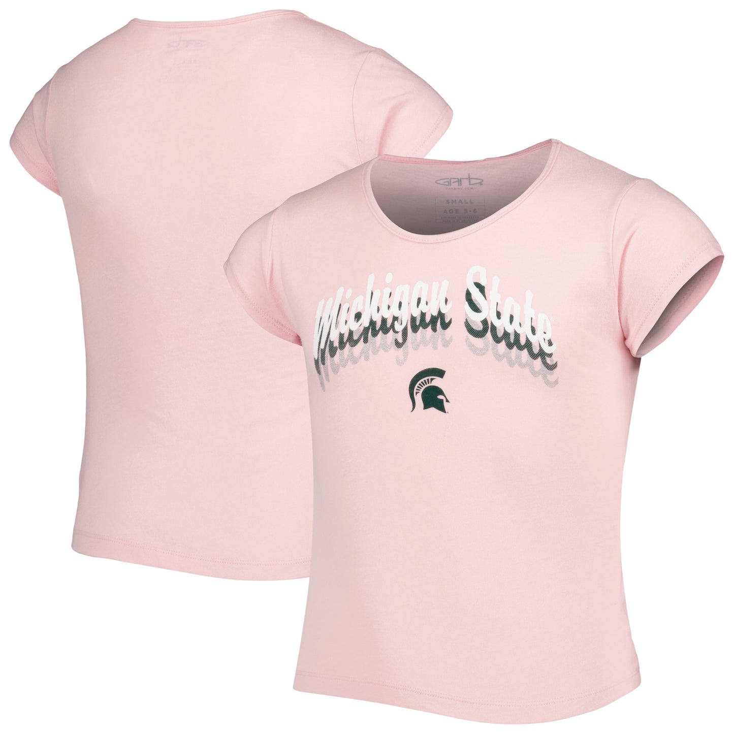 Girls Youth Garb Pink Michigan State Spartans Charlotte Tri-Blend T-Shirt