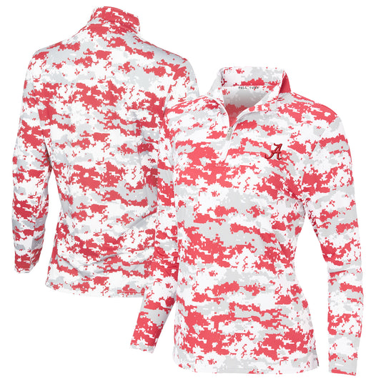 Women's Crimson Alabama Crimson Tide Digital Camo Performance Quarter-Zip Pullover Jacket