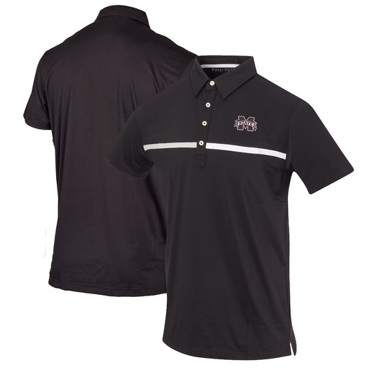 Men's Black Mississippi State Bulldogs Color Blocked Stretch Polo