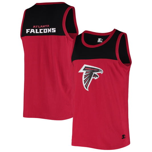 Men's Starter Red/Black Atlanta Falcons Team Touchdown Fashion Tank Top