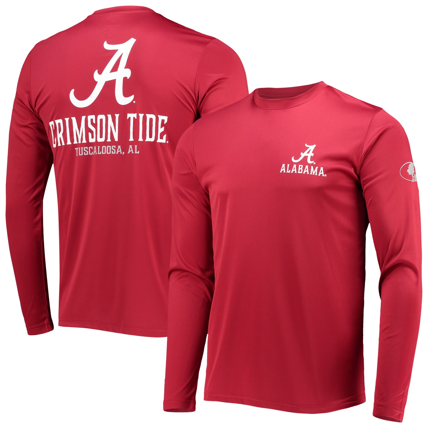 Men's Colosseum Crimson Alabama Crimson Tide Mossy Oak SPF 50 Performance Long Sleeve T-Shirt