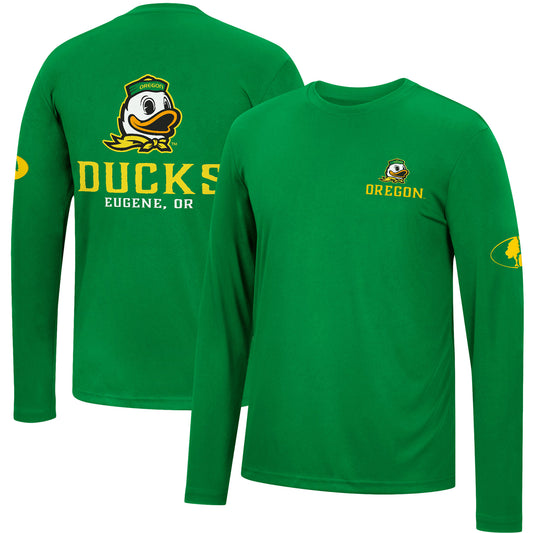 Men's Colosseum Green Oregon Ducks Mossy Oak SPF 50 Performance Long Sleeve T-Shirt