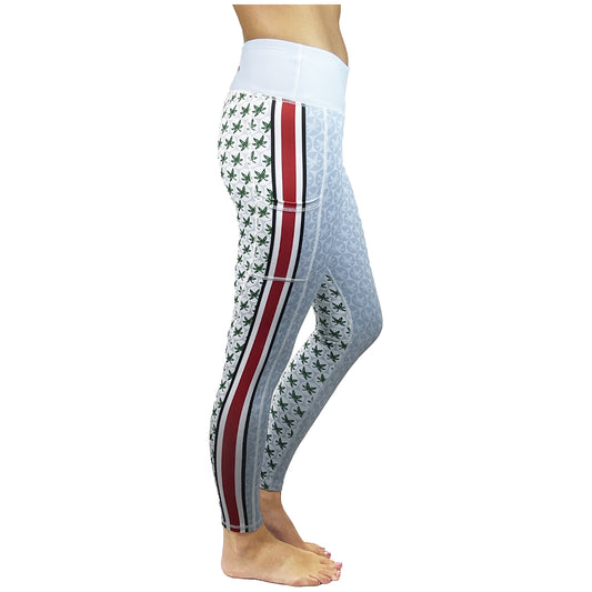 Women's Gray Ohio State Buckeyes Cell Phone Pocket Leggings