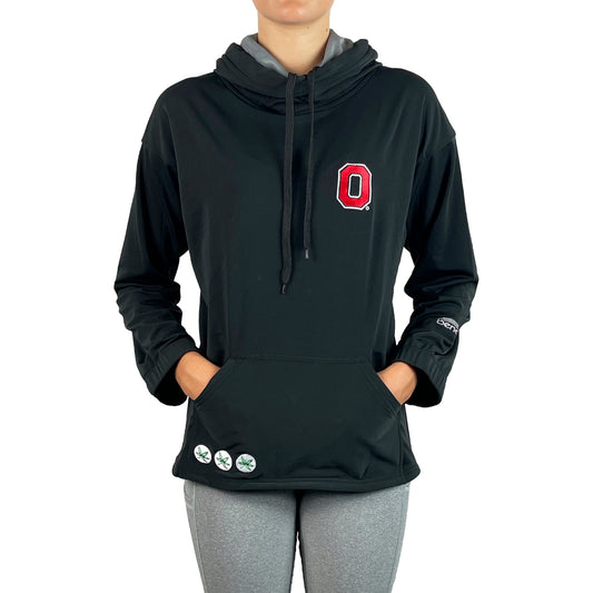 Women's Black Ohio State Buckeyes Snorkel Luxe Pullover Hoodie