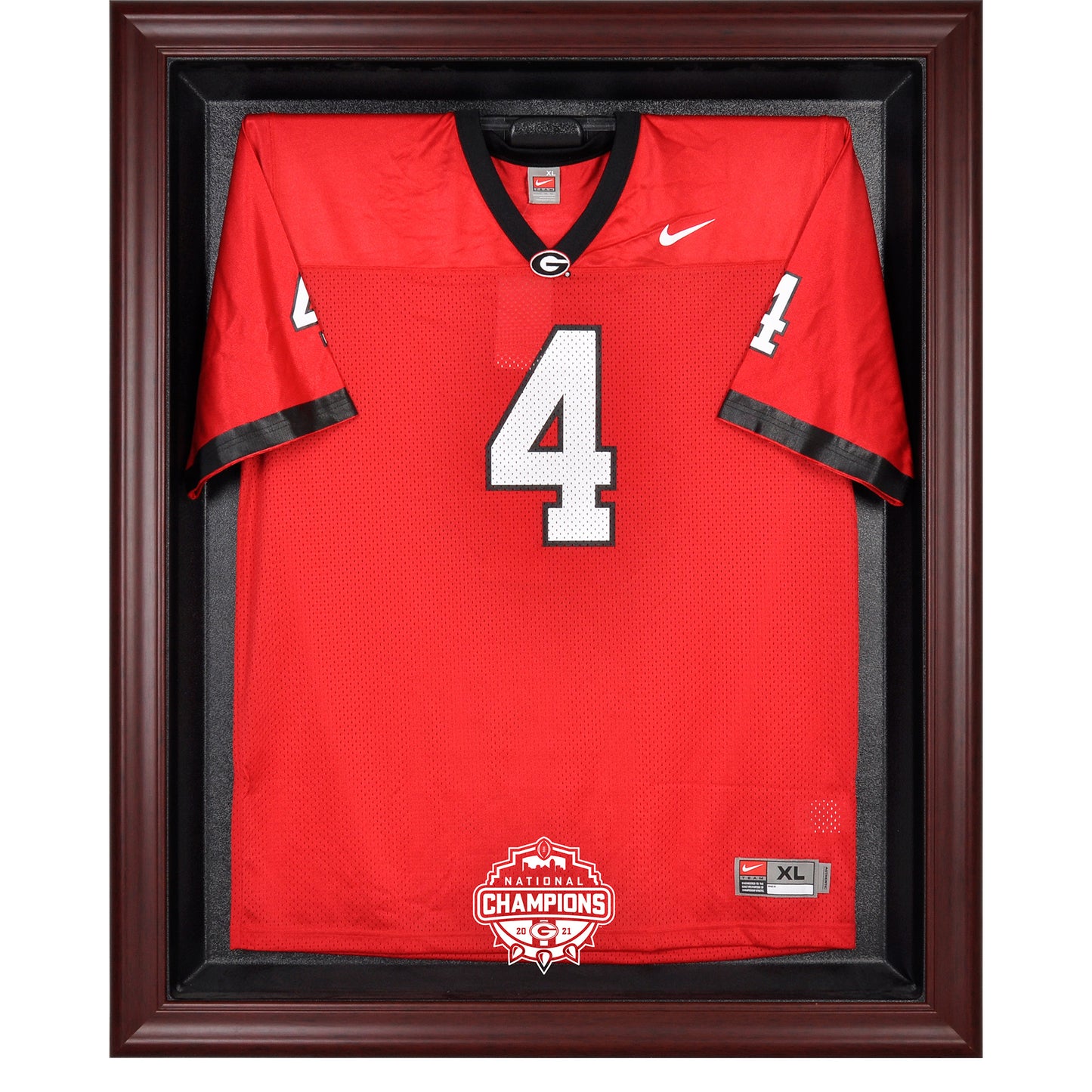 Georgia Bulldogs 2021 College Football Playoff Champions Mahogany Framed Logo Jersey Case