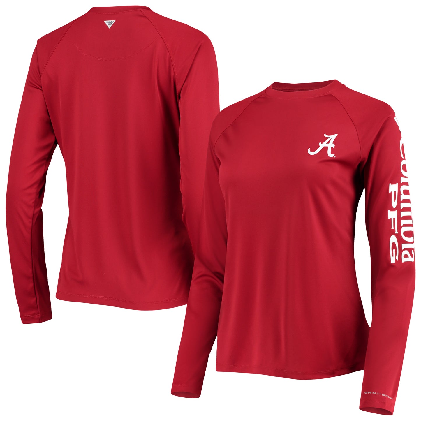 Women's Columbia Crimson Alabama Crimson Tide PFG Tidal Long Sleeve T-Shirt