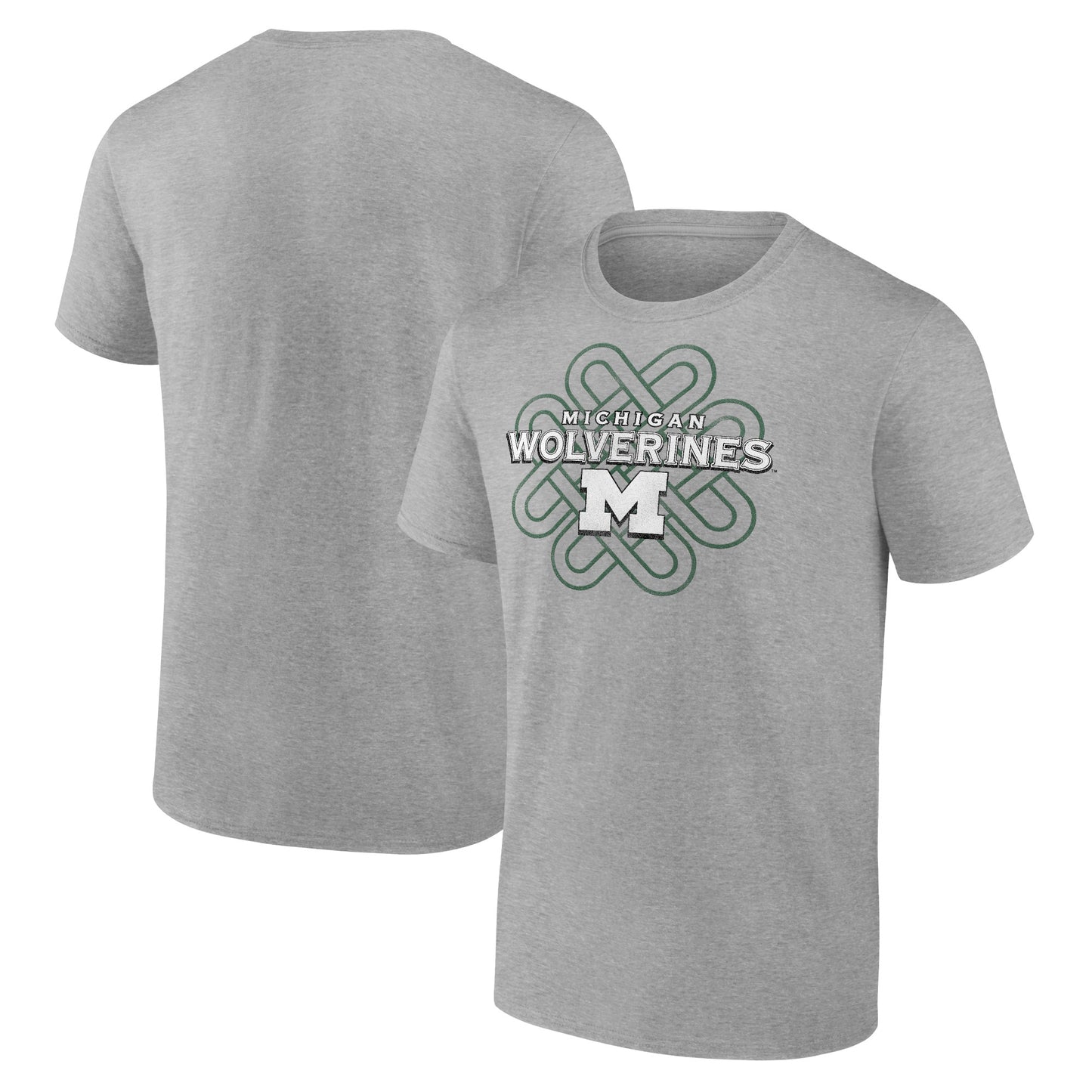 Men's Heathered Gray Michigan Wolverines Celtic Knot T-Shirt