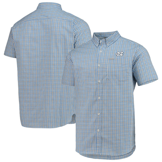 Men's Columbia Carolina Blue North Carolina Tar Heels Rapid Rivers Logo Button-Down Shirt