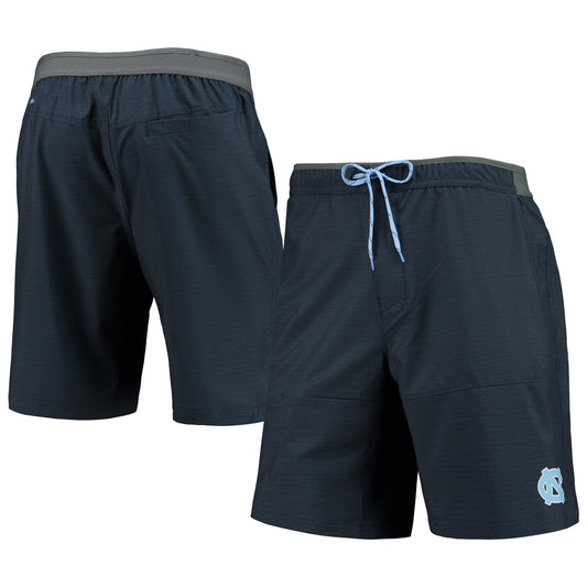 Men's Columbia Heathered Navy North Carolina Tar Heels Twisted Creek Omni-Shield Shorts