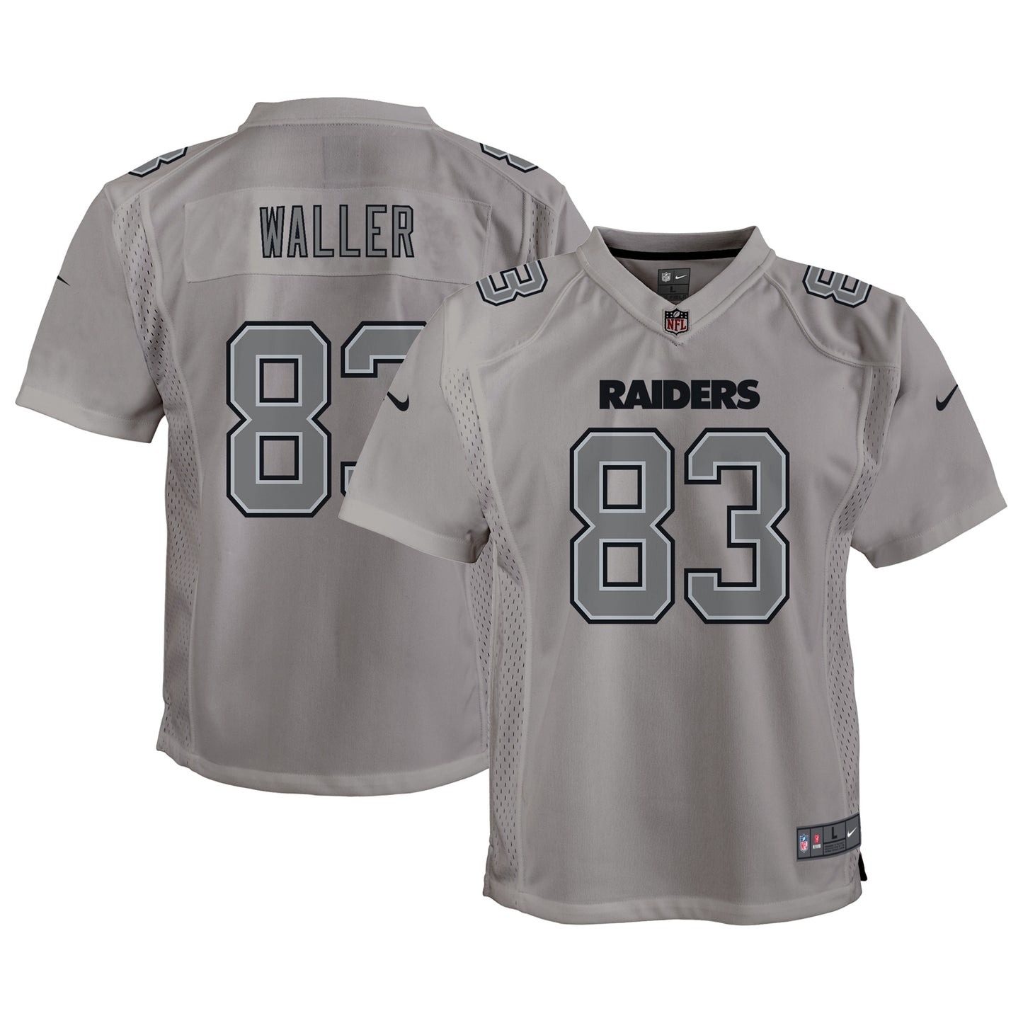 Youth Nike Darren Waller Gray Las Vegas Raiders Atmosphere Game Jersey