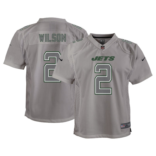 Youth Nike Zach Wilson Gray New York Jets Atmosphere Game Jersey