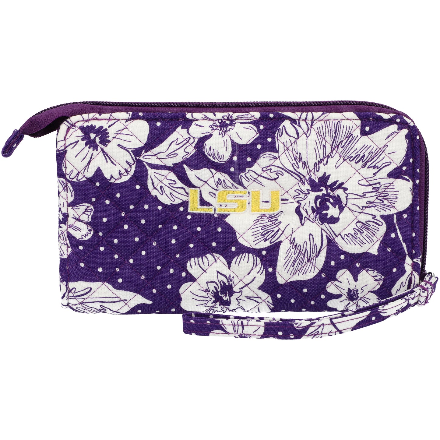 Vera Bradley LSU Tigers Rain Garden Front-Zip Wristlet